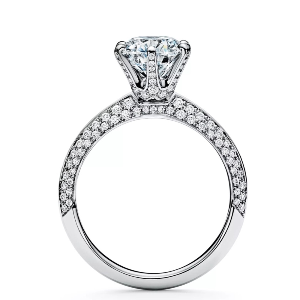 Tiffany & Co. Pavé® Setting Platinum Engagement Ring Mount (Size 5.5) - Picture 6 of 17